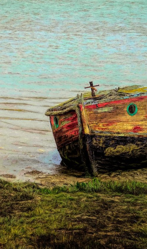 Derelict boat by Martin  Fry