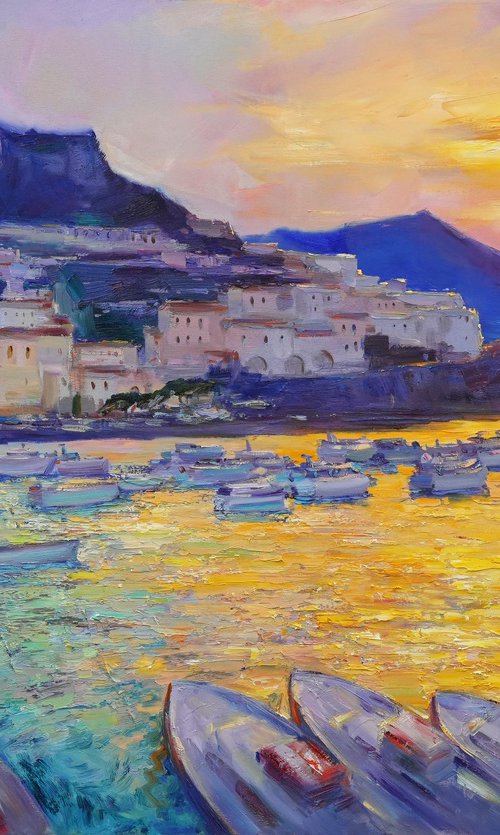 Amalfi Coast in the evening by Sergei Chernyakovsky