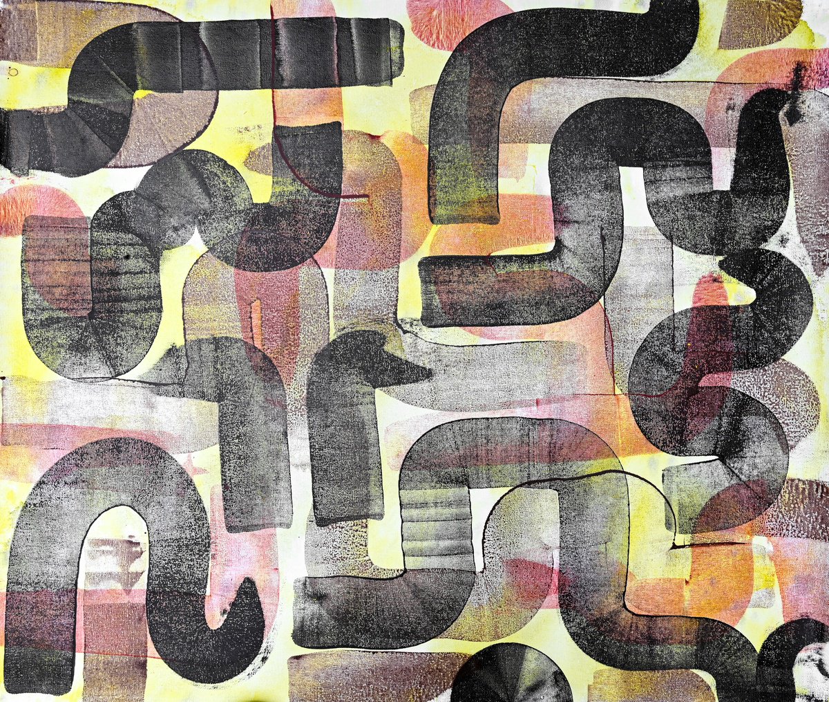 Abstract Acrylic Painting By Sumit Mehndiratta, 35 X 30", Composition No. 426, Original Artwork