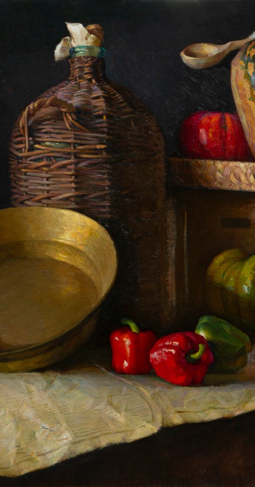 Still life with peppers by Igor Sventitski