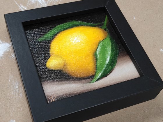 Little leafy lemon still life