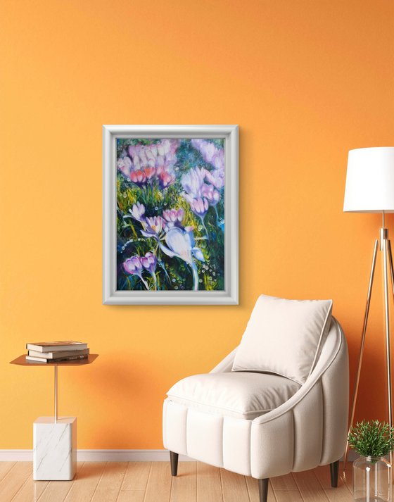 Crocus field Floral Abstract