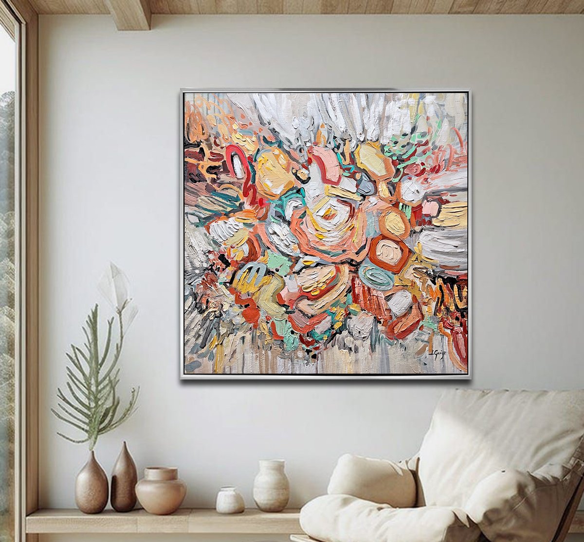  Blush And Pine By Lana Guise, 29 X 29, Artwork For Sale On Artfinder