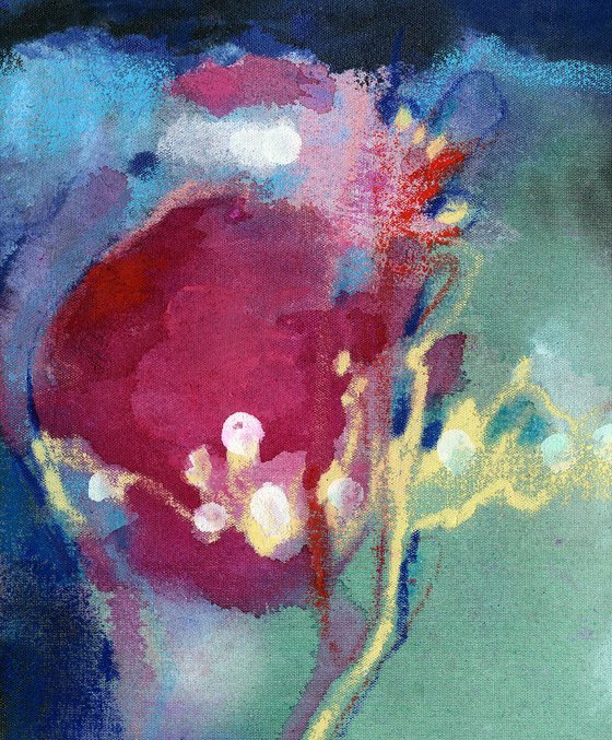 Abstract Flowers - Mixed Media Abstract Floral Painting by Kathy Morton Stanion, Modern Home decor