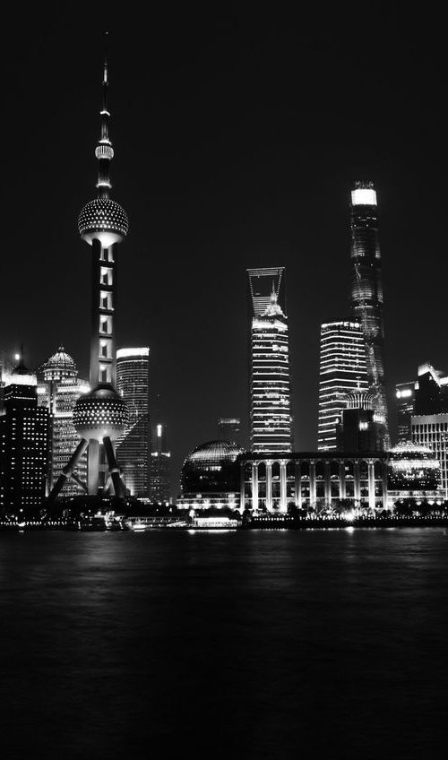 Night, Shanghai, China, Study I [Framed; also available unframed] by Charles Brabin