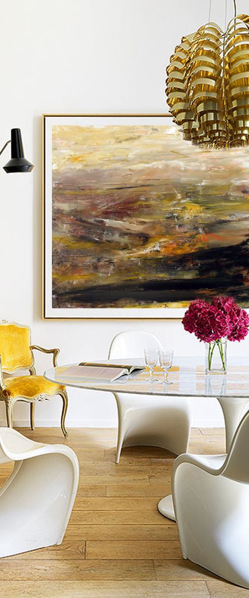 Large abstract 140x95 Ochre by Veljko  Martinovic