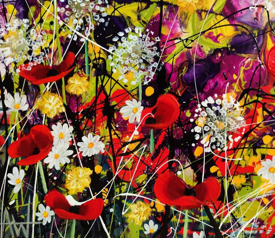 Wildlight Meadow; Abstract Floral Landscape