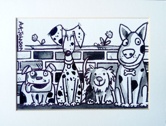Dog art - "MUTT-ley Crew"