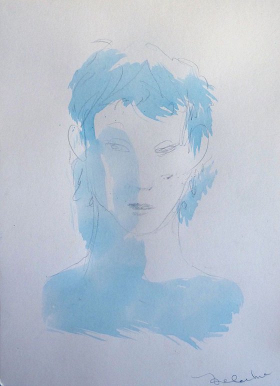 Portrait 18C34, ink and pencil on paper 41x29 cm