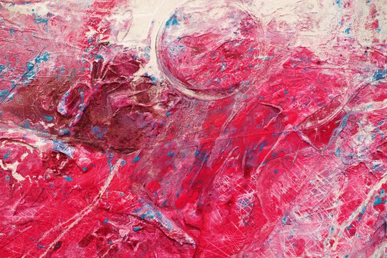 Love Masquerade 240cm x 100cm Pink Textured Abstract Art