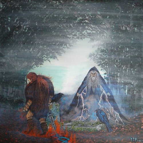 Odin's prophecy. Original acrylic painting by Zoe Adams by Zoe Adams