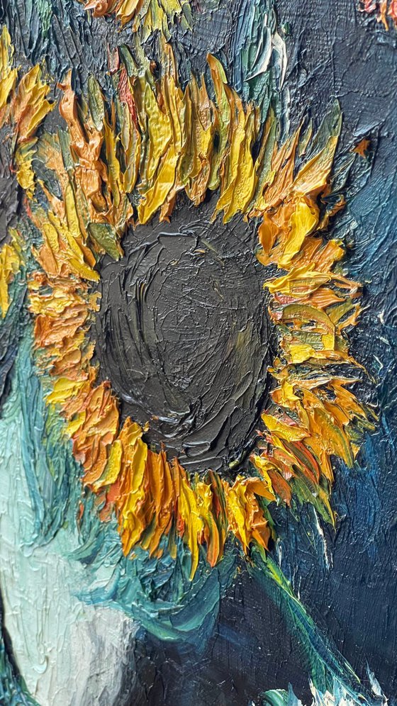 Sunflowers in white vase