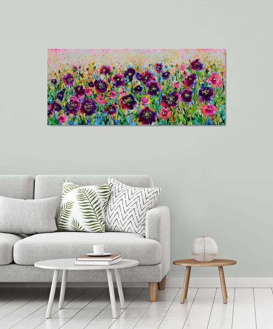 Opium Poppy Field, Purple Poppies