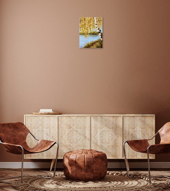 Golden Birch by the Water