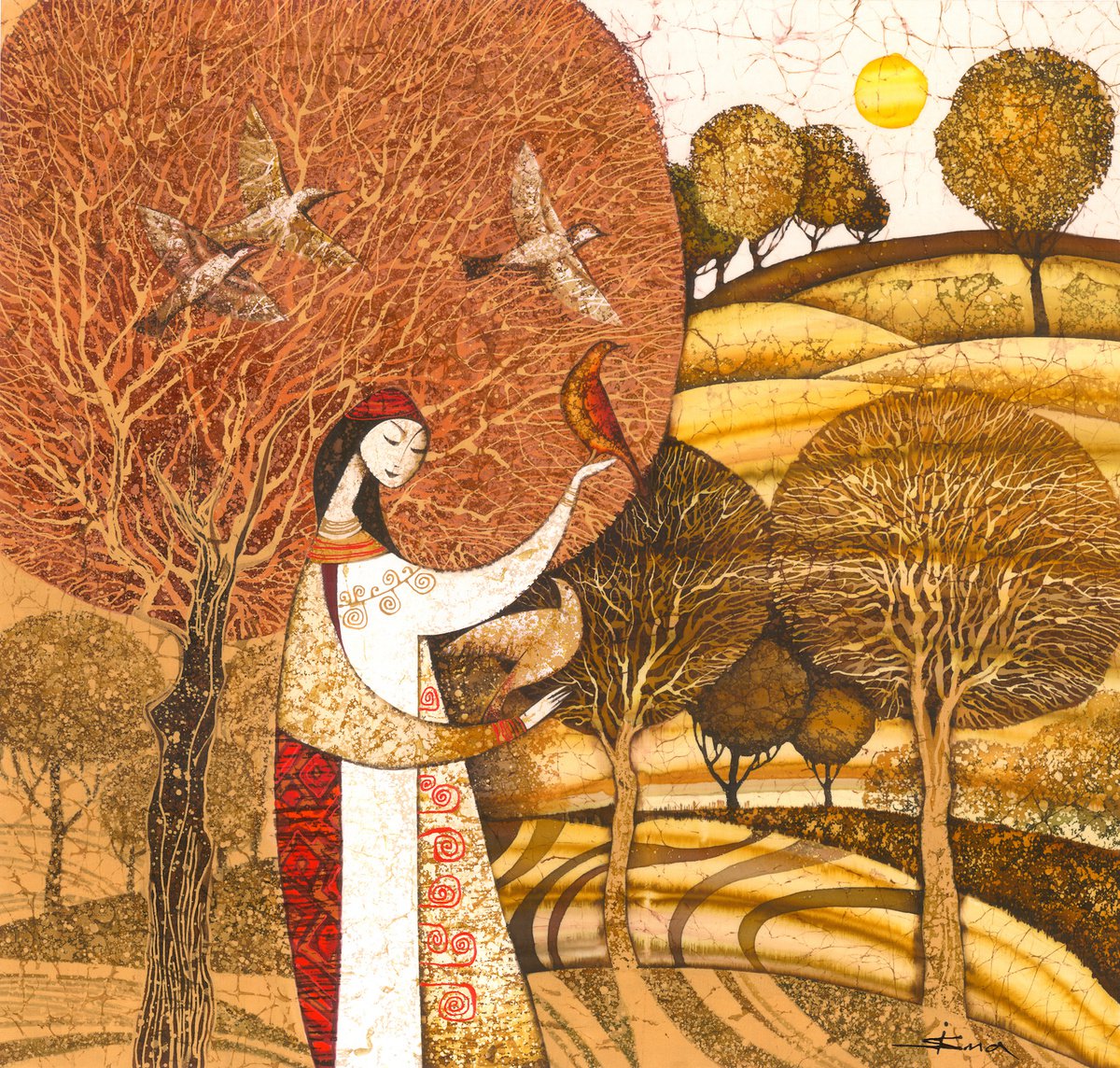 Organic Animal Print By Julia Ismambetova, 30 X 30", Morning, Original Artwork