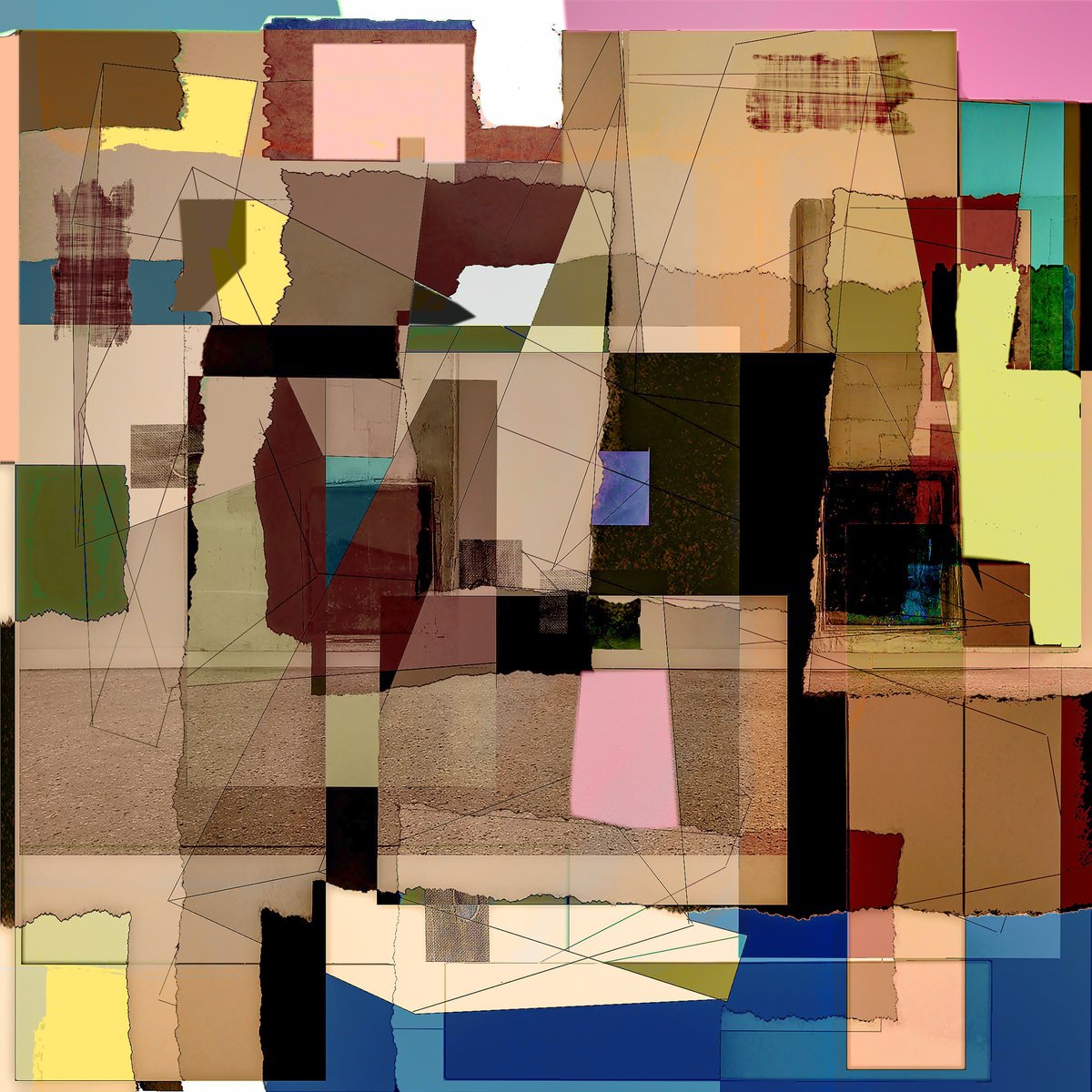 Expressive Landscape C-Type Print By Geert Lemmers Fpa, 31 X 31, Groundplan Iii 5, Original Artwork