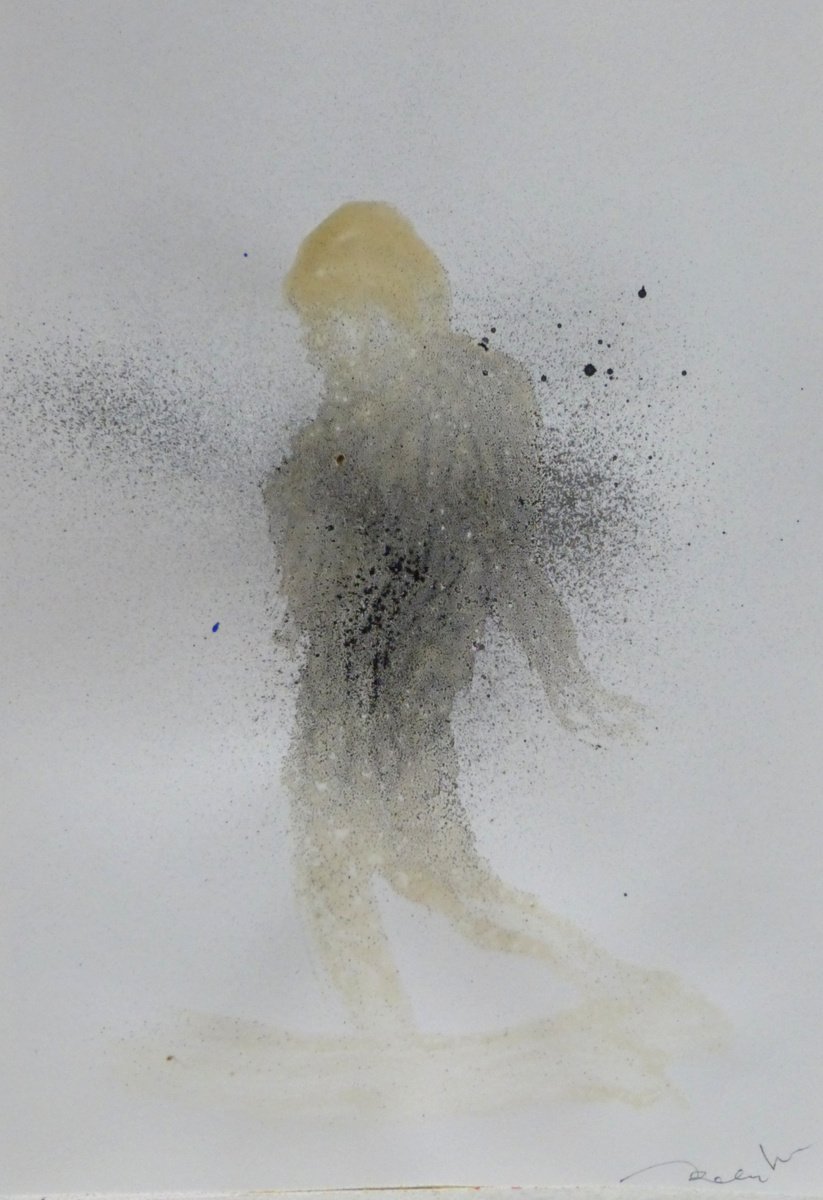 Expressive Portrait Ink Drawing By Frederic Belaubre, 8 X 11, Phantom 21-7, 21X29 Cm, Original Artwork