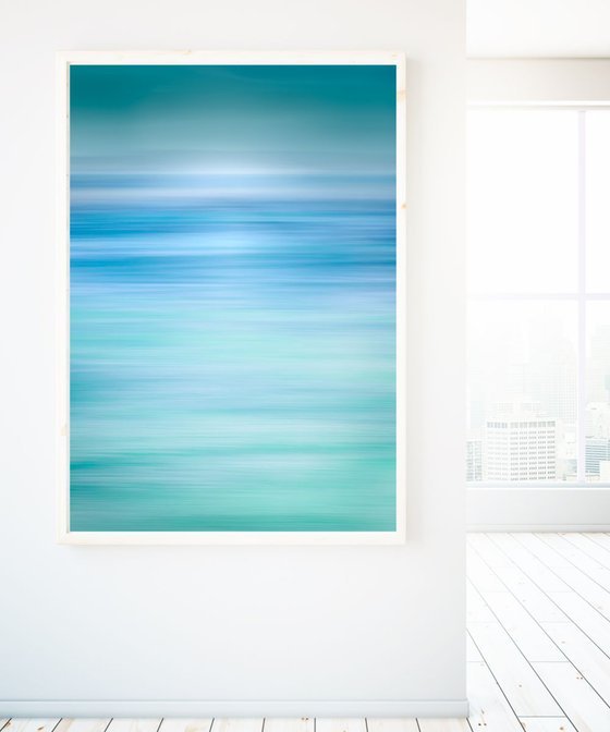 Endless  Extra large canvas in beautiful shades of mineral green and blue