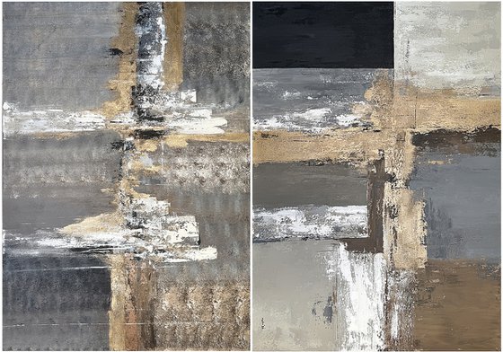 Golden Horizons: Golden Axis Diptych
