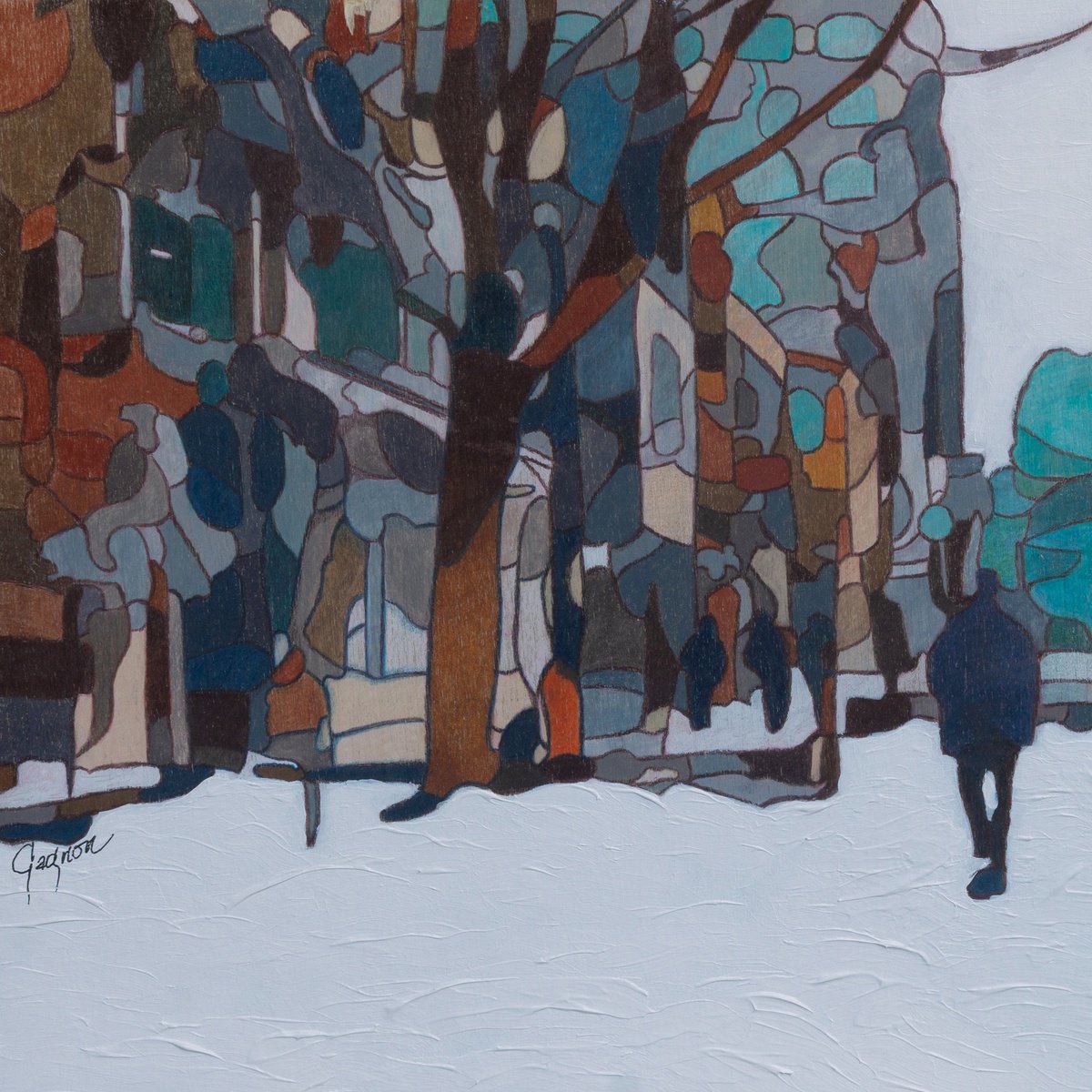 Painting , Rencontre 1 By Lynda Gagnon, 10 X 10, Artwork For Sale On Artfinder