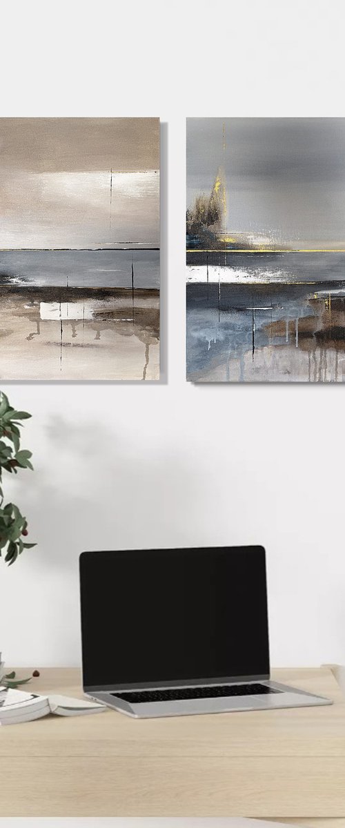 Luminous Divide – Diptych by Tatiana Malinovscaia