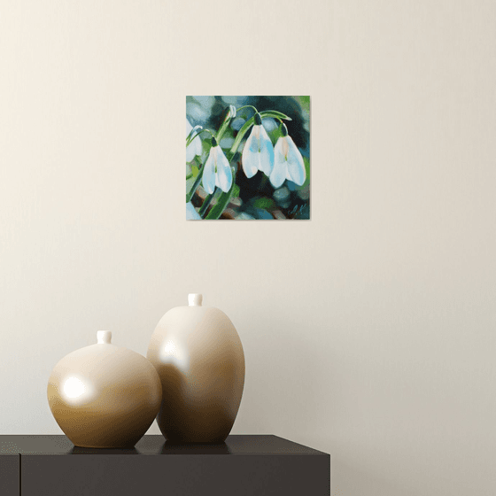 "Spring trio. "  flower  liGHt original painting  GIFT (2021)