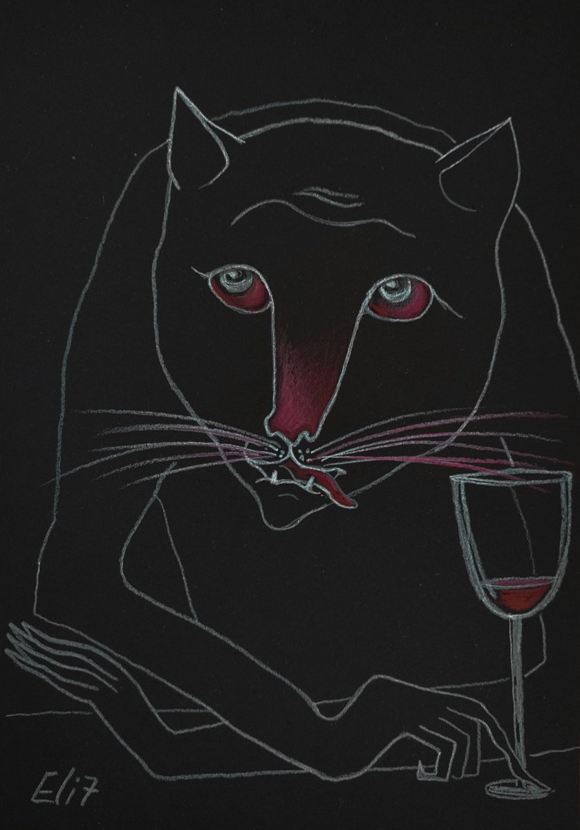 Expressive Animal Drawing By Elisheva Nesis, 9 X 13, Well, I