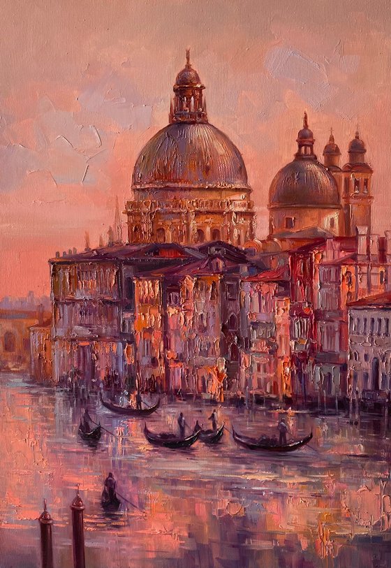 "Sun of Venice" original oil painting 70x50
