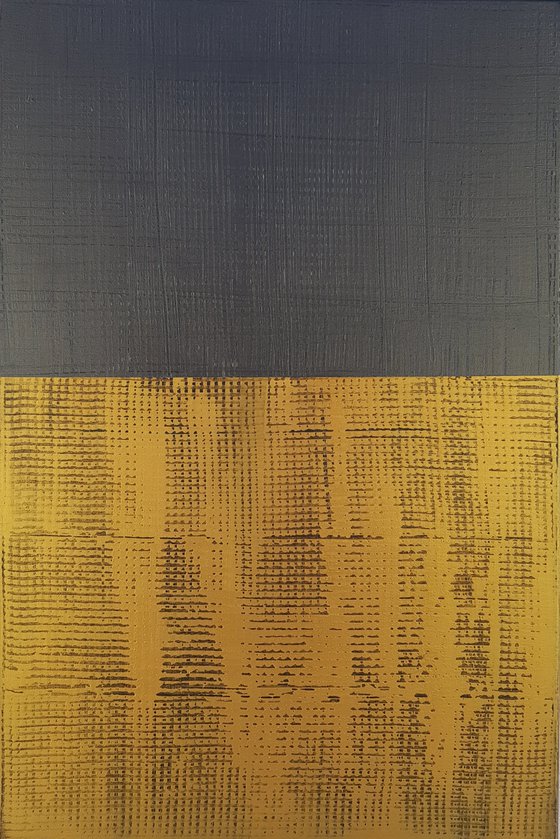 In good and bad times  -  golden and black abstract painting