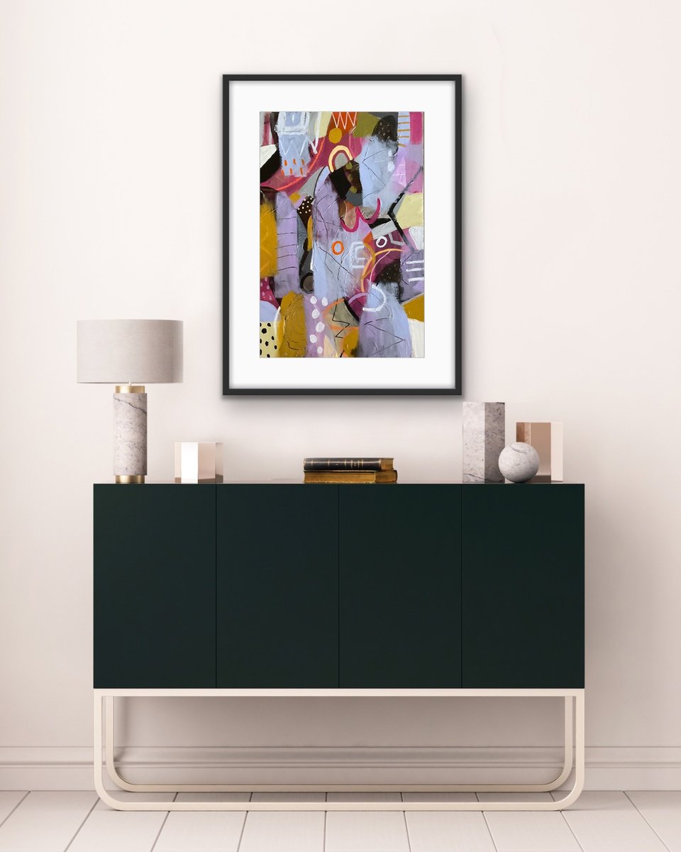 Organic Abstract Acrylic Painting By Rashna Hackett, 16 X 25", Compulsion 5, Original Artwork