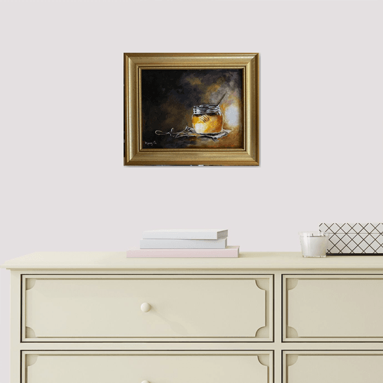 Honey! I’m home original Oil Painting gold framed 8x10