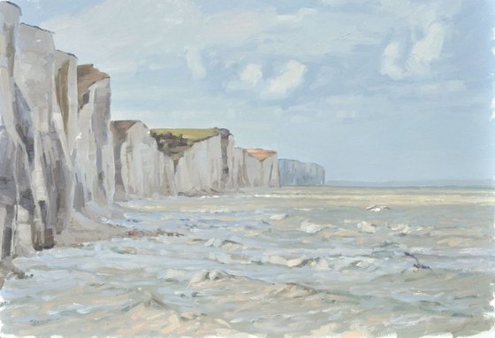 February 24, white cliffs on the French Channel coast
