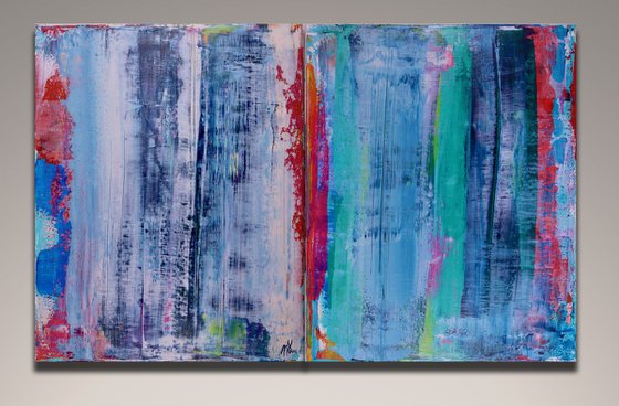 Diptych - Interrupted Blue Sky Colorfield - 81 x 51 cm