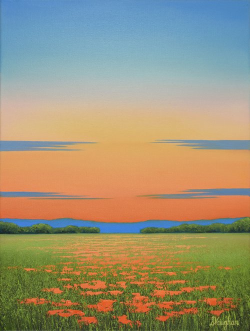 Poppy Field - Colorful Flower Field Landscape by Suzanne Vaughan