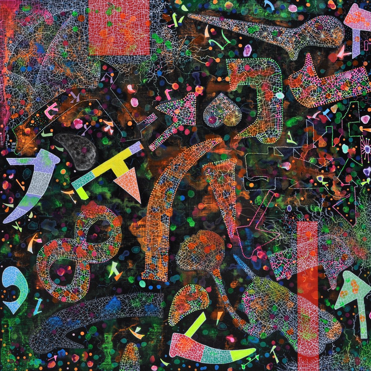 Abstract Acrylic Painting By Tingqun Zhang, 39 X 39", 2023.2.17, Original Artwork