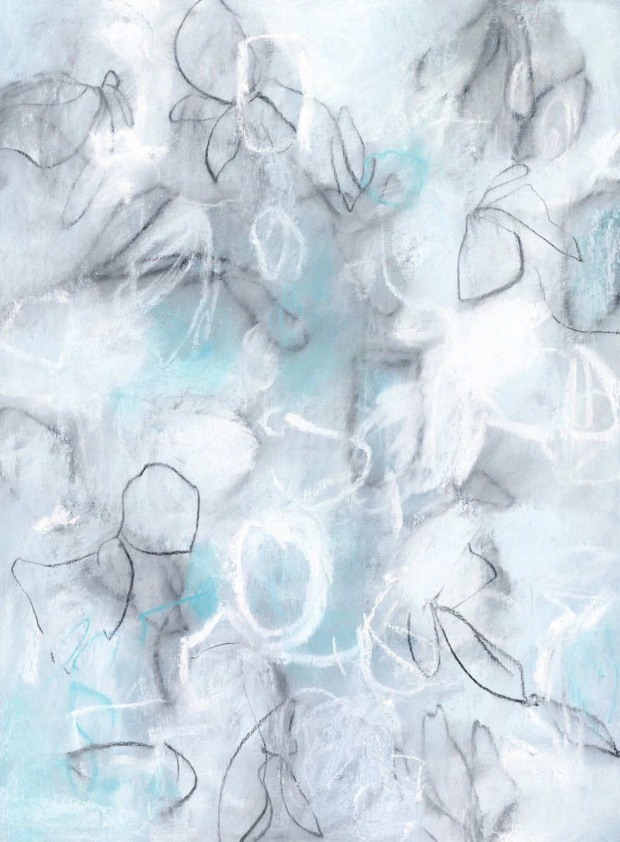 Abstract Botanical Drawing By Sara Richardson Artist, 15 X 20", Float No.15, Original Artwork