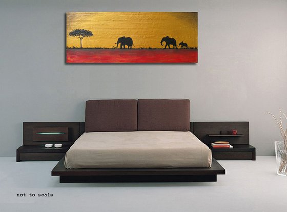 elephants of the sudan africa animal painting