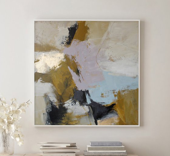 "Cape 2" Licak beige brown abstract art