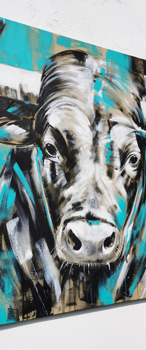 TAURUS #8 – Close up portrait of a bull by Stefanie Rogge