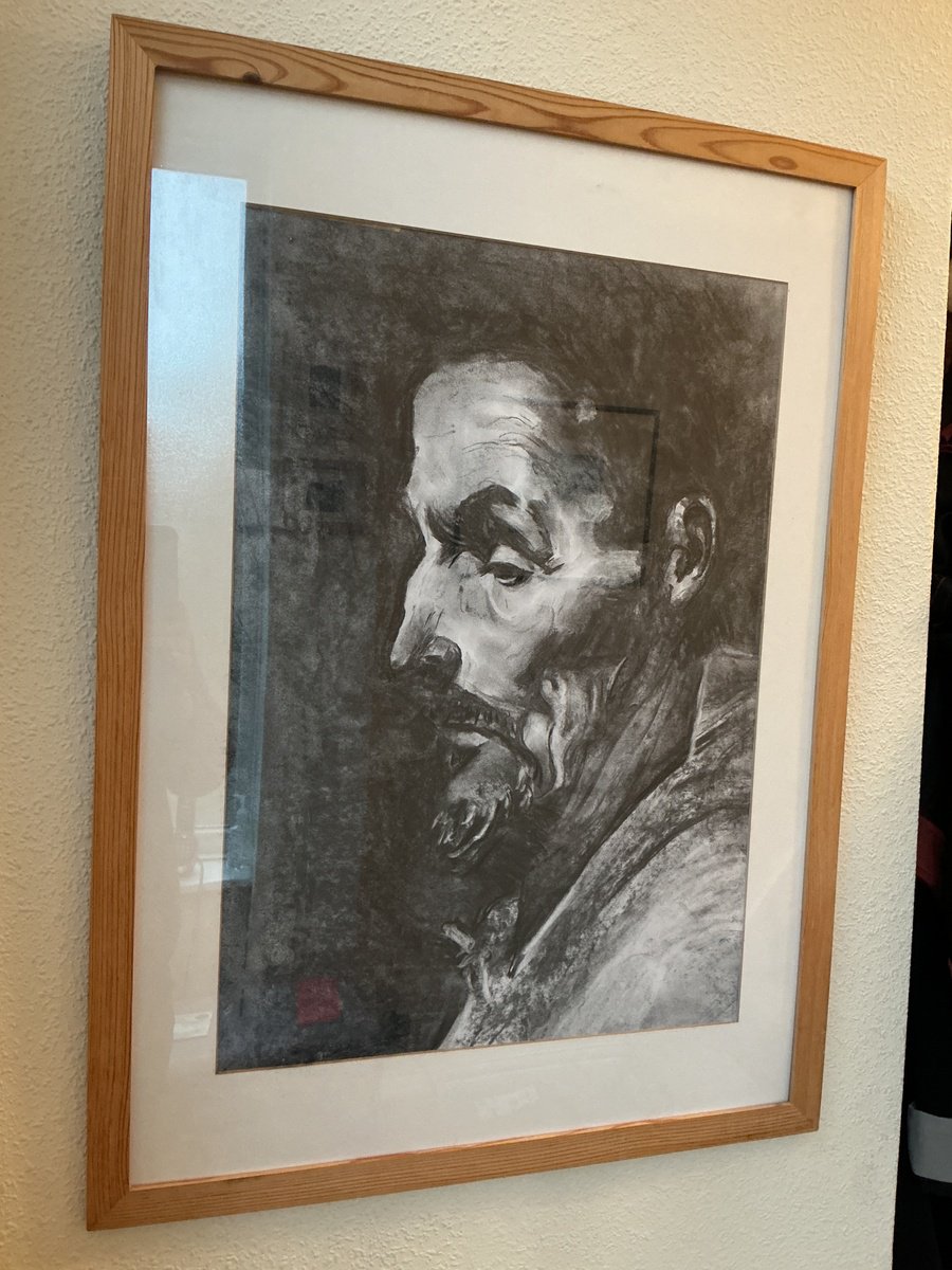 Expressive Portrait Charcoal Drawing By Sandra Haney, 17 X 24", The Water Seller, Original Artwork