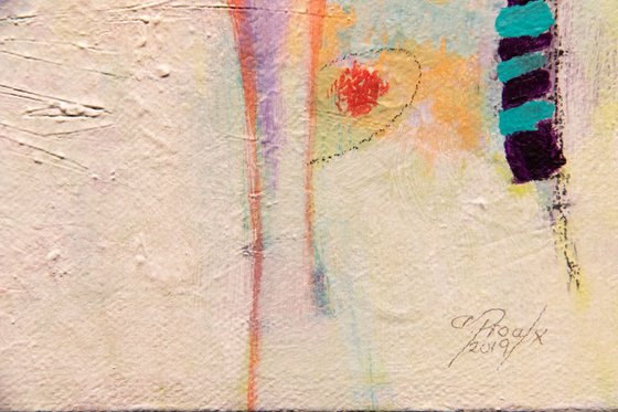 Surprise - Original mixed-media small abstract painting - Ready to hang