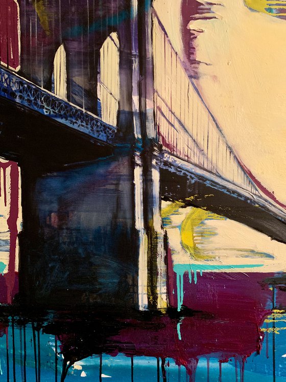 Very big painting - "Brooklyn" - USA - Urban Art - Bridge - Street Art - New York