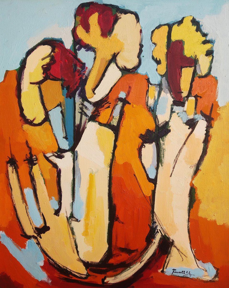 Abstract Oil Painting By Artyom Basenci, 16 X 20, Abstract - Sunny Day (50X40Cm, Oil Painting, Ready To Hang), Artfinder