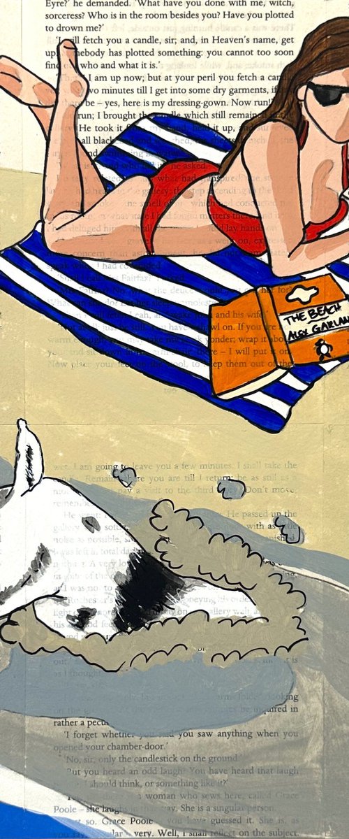 Dog Days The Beach Dig 2 30cm x 30cm by DEBORAH LANG