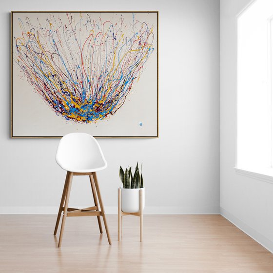 Sprucigi N-26 (H)137x(W)158 cm. Colorful Splash Abstract Painting