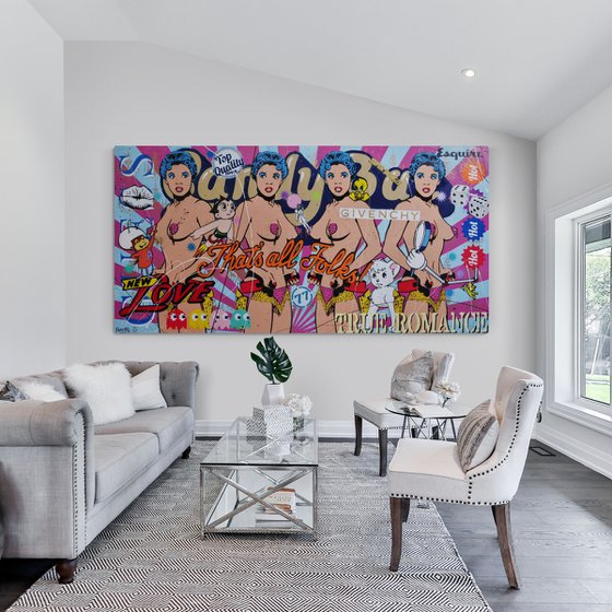 Candy's New Love 240cm x 120cm Candy Barr Textured Urban Pop Art