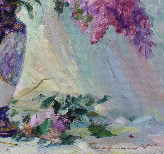 Lilac in an antique vase