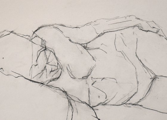 Study of a female Nude - Life Drawing No 445