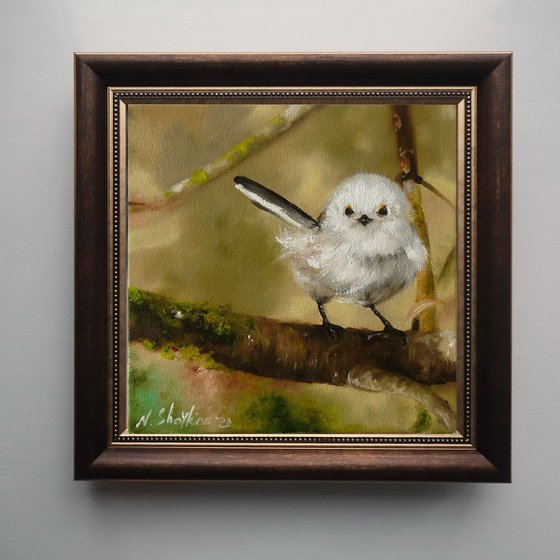 Fluffy white bird painting