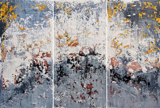 150x100cm. / Abstract triptych / Abstract 1182